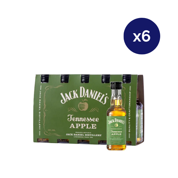 Whiskey - Jack Daniels - Caja 6 - Apple Miniatura x10 - 50cc