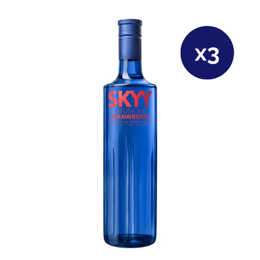 Vodka - SKYY - Caja 3 - Infusion Strawberry - 750cc