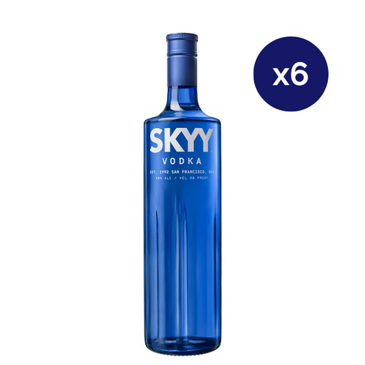 Vodka - SKYY - Caja 6 - Blue - 1000cc