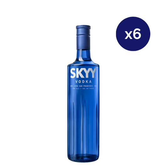 Vodka - SKYY - Caja 6 - Blue - 750cc