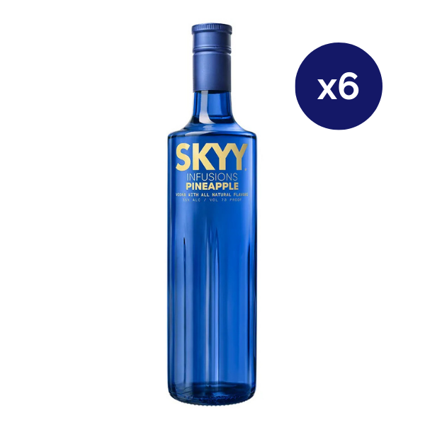 Vodka - SKYY - Caja 6 - Infusion Pineapple - 750cc