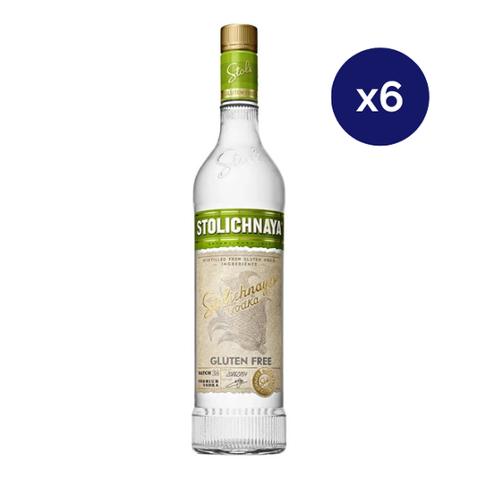Vodka - Stolichnaya - Caja 6 - Gluten Free - 750cc
