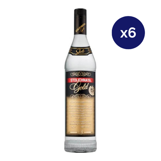 Vodka - Stolichnaya - Caja 6 - Gold - 750cc