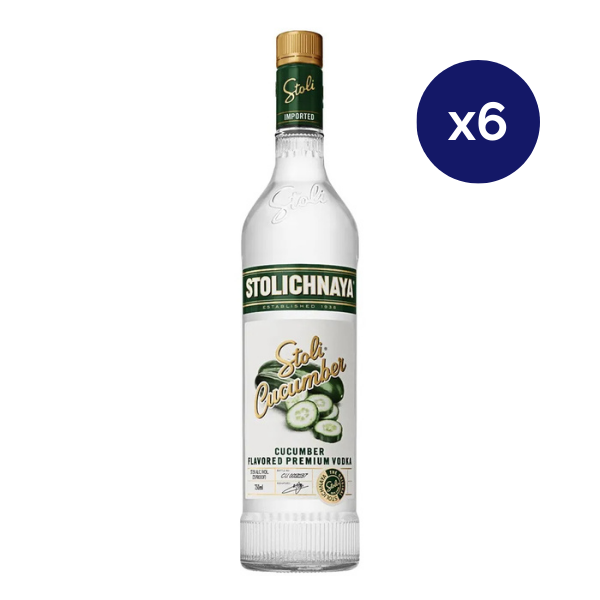 Vodka - Stolichnaya - Caja 6 - Pepino - 750cc