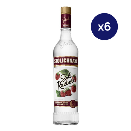 Vodka - Stolichnaya - Caja 6 - Razberri - 750cc