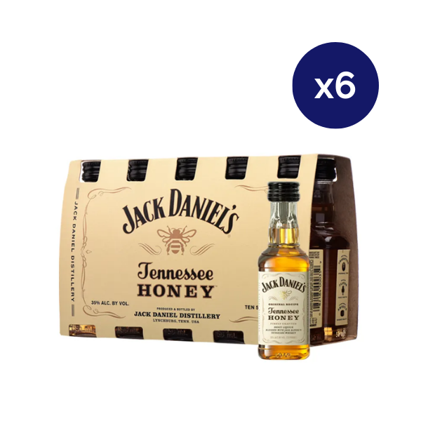 Whiskey - Jack Daniels - Caja 6 - Honey Miniatura x10 - 50cc